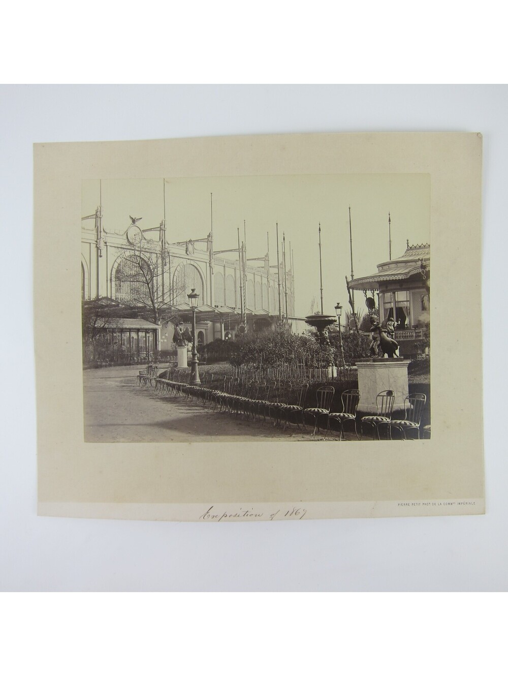 1867 Paris Worlds Fair Photo Print LARGE Exterior View Pierre Petit Antique RARE